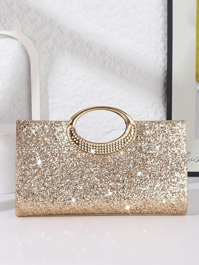 Silver with Gold Clutch Evening Women's Bag Glitter