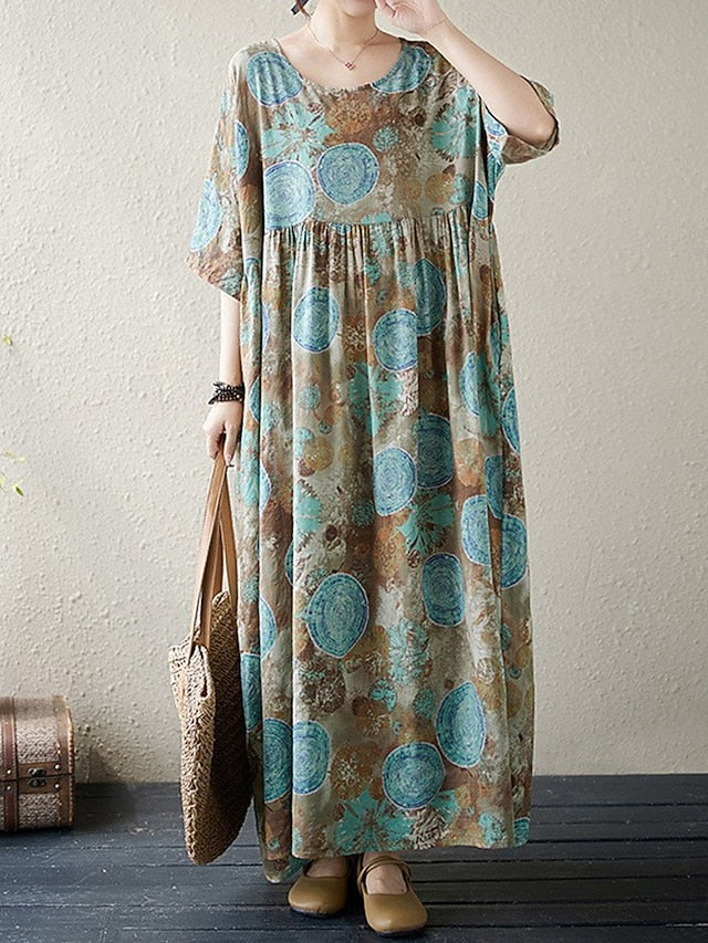 Women's Maxi Dress Cotton Blend Casual Dress Basic Casual