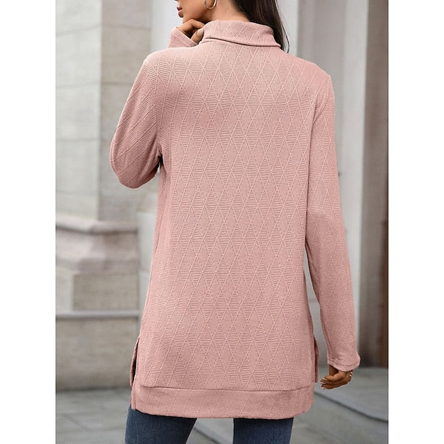 Women's Blouse Solid Color Stylish Casual Long Sleeve