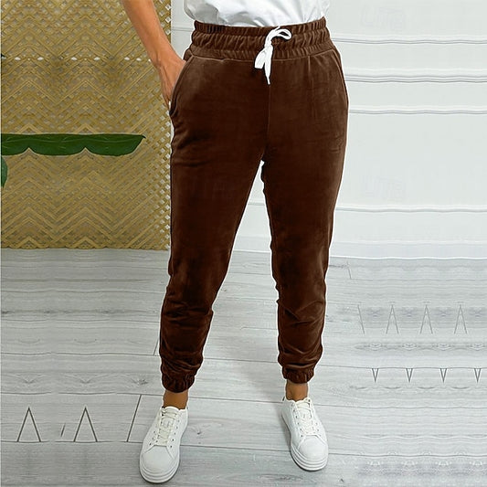 Women's Corduroy Pants Slacks Straight Streetwear Casual