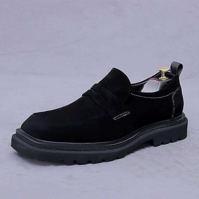 Loafers Cowhide Men's Suede -Classic Business Leather