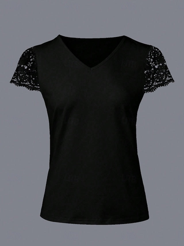 Women's Shirt Blouse Lace Tops Lace Plain Vintage Stylish