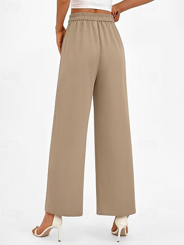 Women's Wide Leg Streetwear Casual Full Length Natural