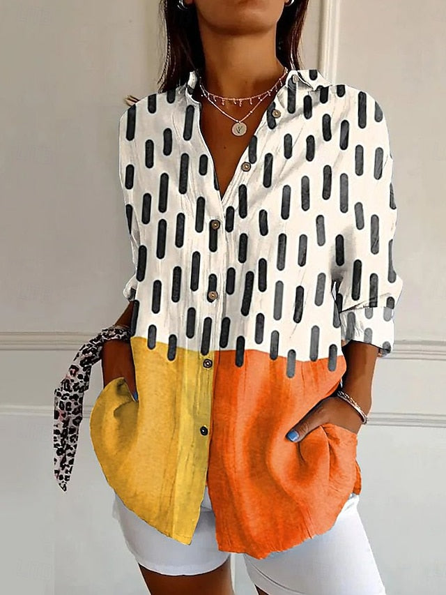 Women's Shirt Linen Like Breathable Lightweight Graphic