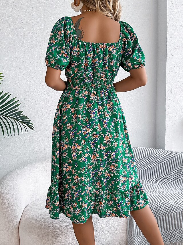 Women's Midi Dress A Line Dress Milkmaid Dress Midi Dress