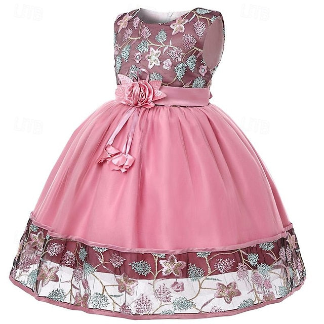Party Dress Girl 3D Sleeveless Flower Girls'
