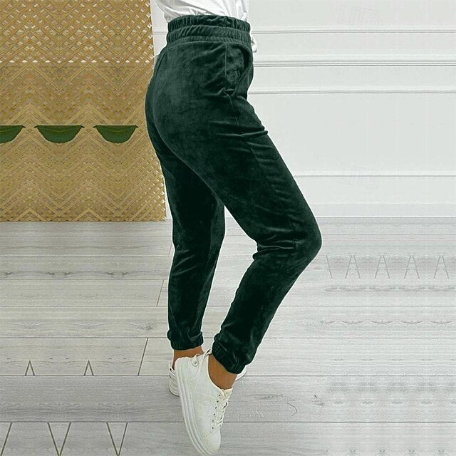 Women's Corduroy Pants Slacks Straight Streetwear Casual
