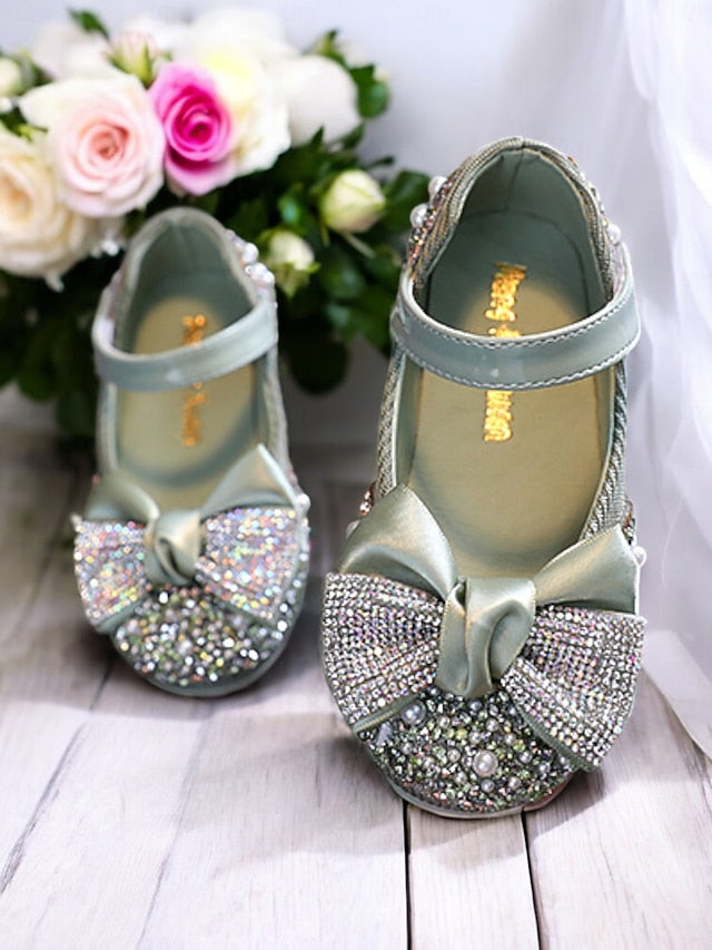 – Sparkly Rhinestone Mary Girls' Shoes Glitter Jane Bow