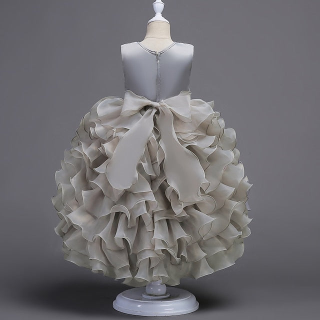 4-13 Party Floral Wedding Summer Kids Dress Ruffle Girls'