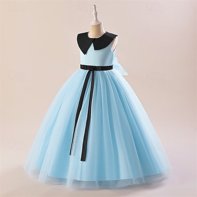 Sleeveless Party Block Kids Color Dress Performance Girls'