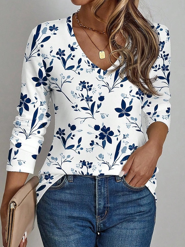 Women's T Shirt Print Graphic Plants Vintage Stylish Casual