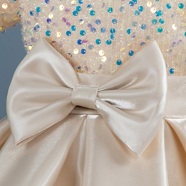 Sequin Party Short Girls' Toddler Sleeve Dress Wedding