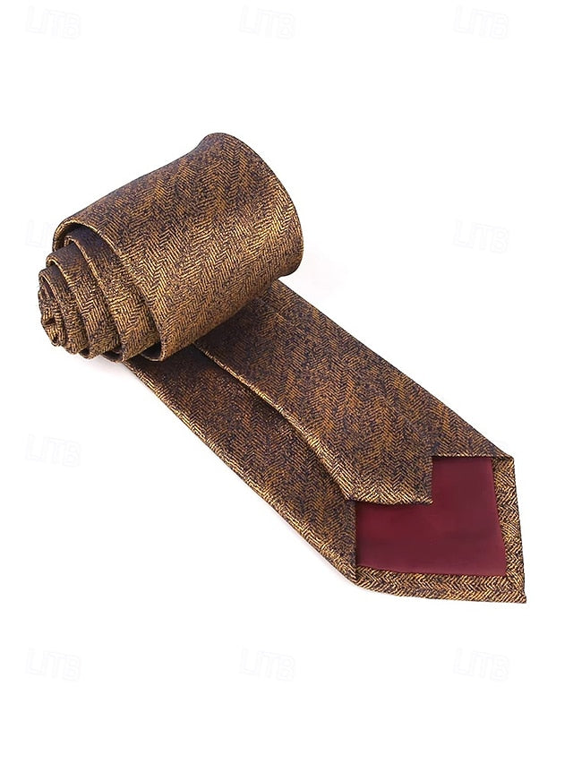 Men's Herringbone Tie Polyester Christmas Stylish –