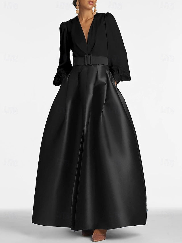 Evening Gown Formal High Guest Split A-Line Floor Dress Wedding