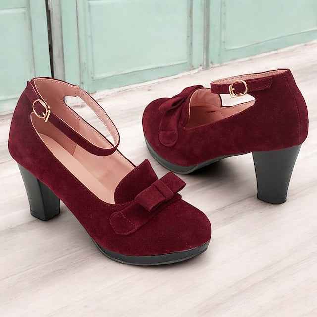 Bow - Green Heels Women's with Mary Detail Suede Jane