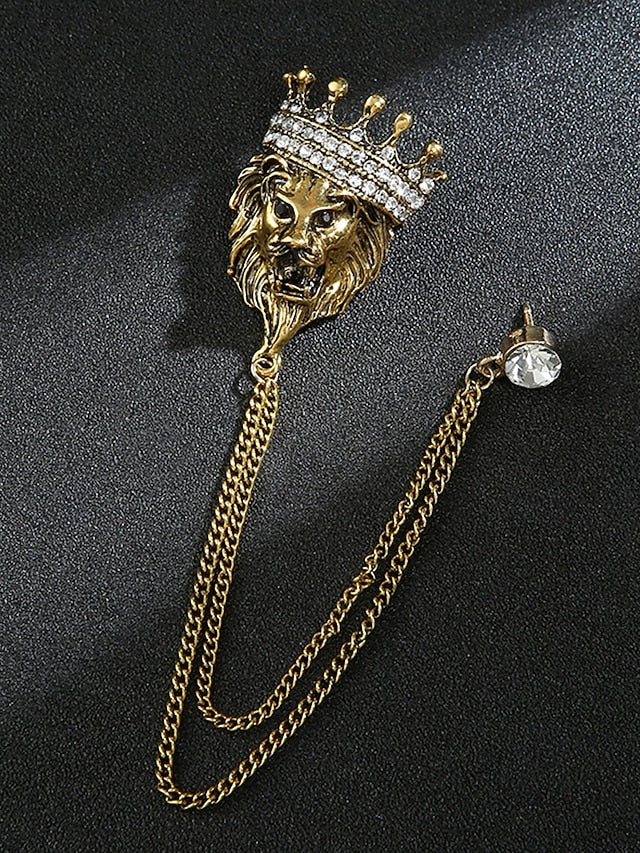 Christmas Lapel Pin with Men's Brooch Deer