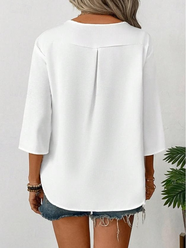 Women's Summer Shirt Casual Shirt Blouse Buttons Pullover