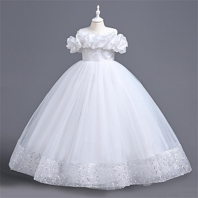 Solid Girl Color 3D Dress Party Flower Girls'