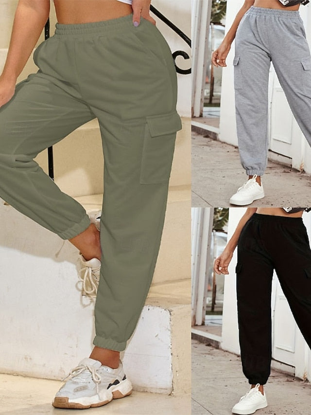 Women's Cargo Pants Slacks Streetwear Casual Full Length