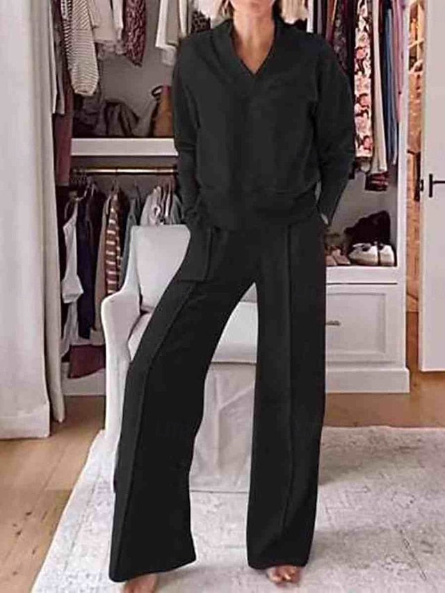 Women's Elegant Vintage Sports Shirt Long Sleeve V Neck