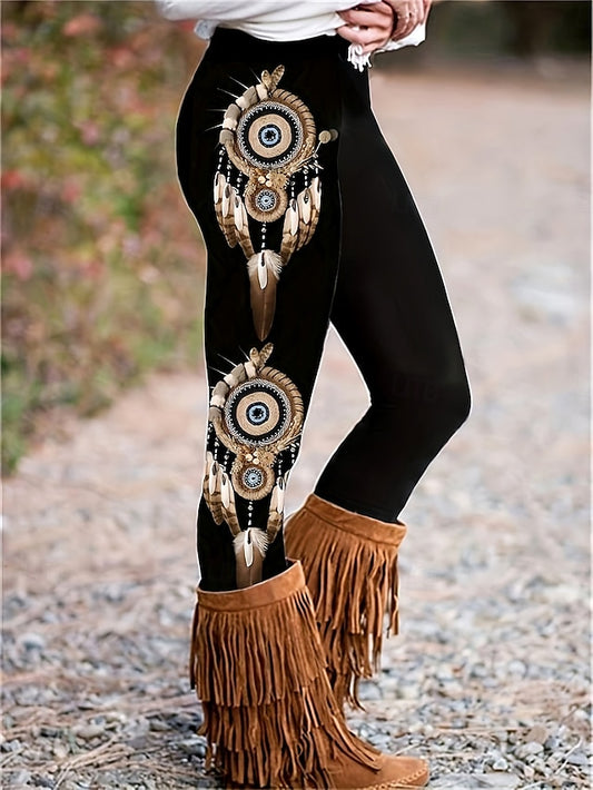 Women's Viking Boho Leggings Vacation Vintage Fashion Full