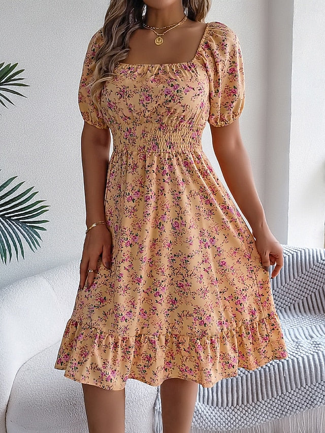 Women's Midi Dress A Line Dress Milkmaid Dress Midi Dress