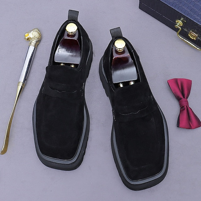 Loafers Cowhide Men's Suede -Classic Business Leather