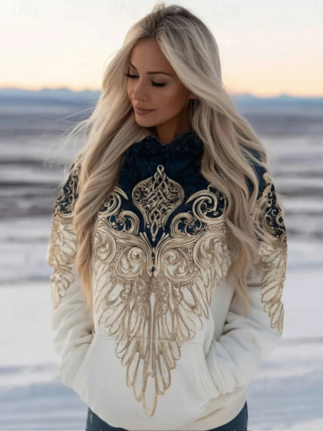 Women's Viking Wings Pullover Hoodie Sweatshirt Graphic