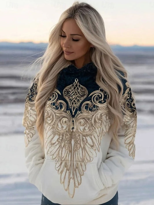 Women's Viking Wings Pullover Hoodie Sweatshirt Graphic