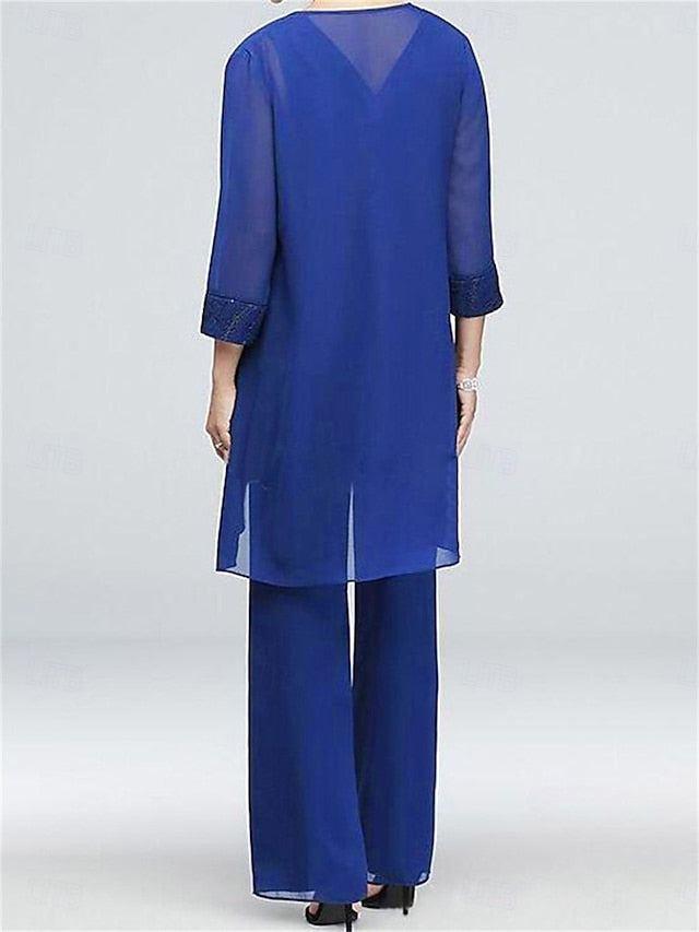 Neck Mother Piece Elegant Crew the Vintage 3 of Dress Bride