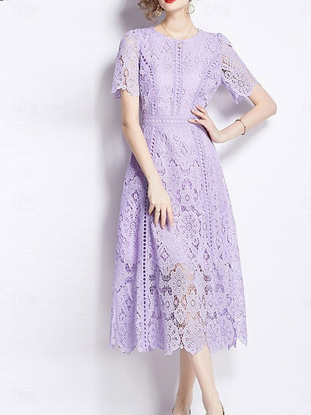 Dress Elegant Length of Crew Tea the Bride Neck Mother