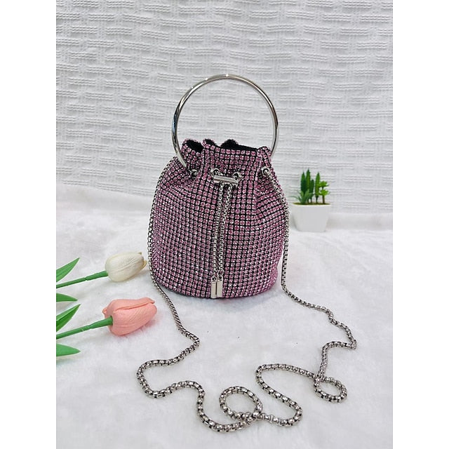 Damen PU Tasche Kette Clutch Abend Hochzeit Leder Party