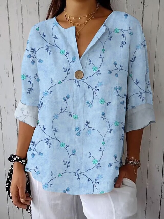 Women's Blouse Print Floral Graphic Vintage Stylish Modern