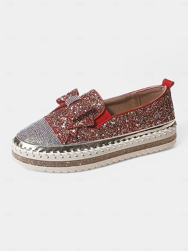 for Rhinestone Women Slip-On – Loafers Glittery Sparkling