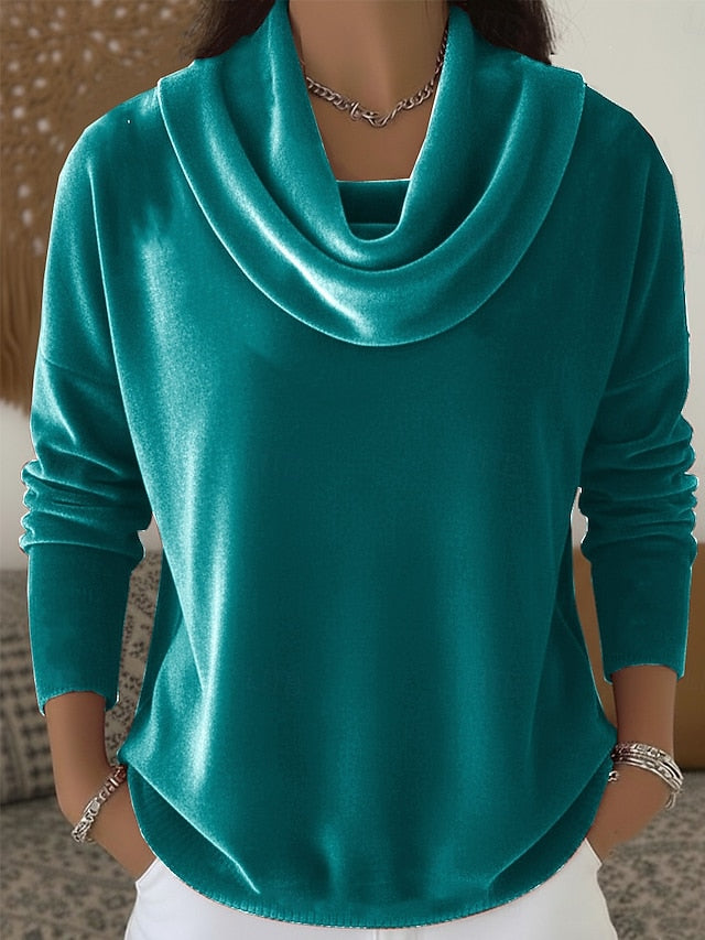 New Year Women's Velvet Elegant Cowl Neck Evening Party
