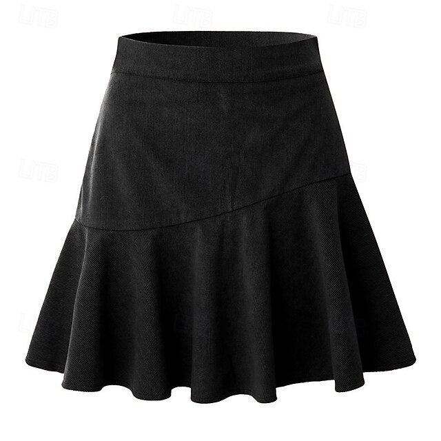 Women's Elegant Fashion Casual Mini Mid Rise Skirts Plain