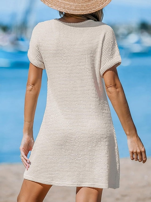 Women's Swimwear Cover Up Swim Dress Swimsuit Knitted