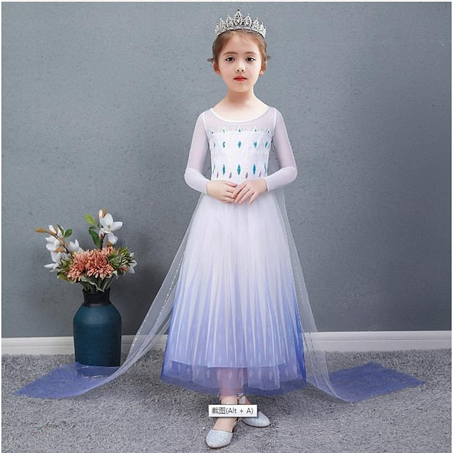 Elsa Flower Dress Cosplay Movie Girls' Girl Princess