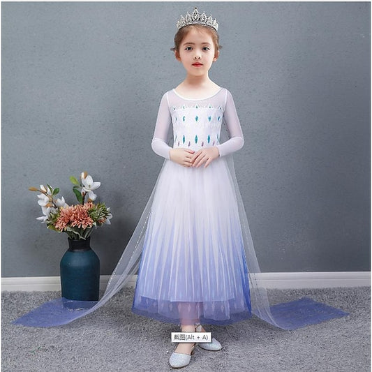 Elsa Flower Dress Cosplay Movie Girls' Girl Princess
