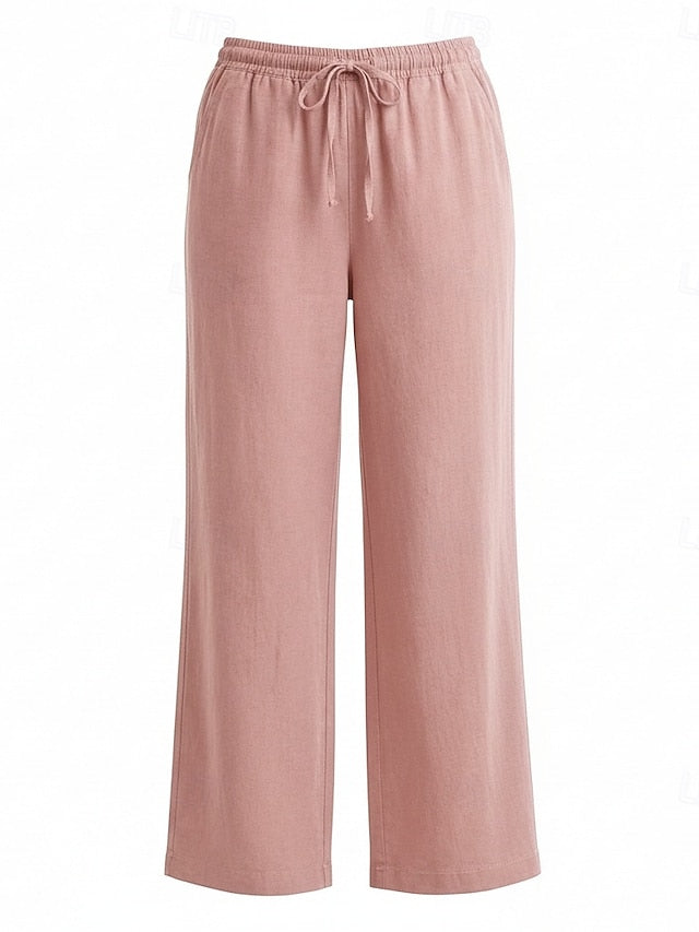 70% Linen Women's Linen Pants Culottes Wide Leg Wide Leg