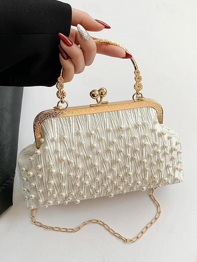 Women's Bag Vintage – Evening Pearl Elegant Beaded Clutch