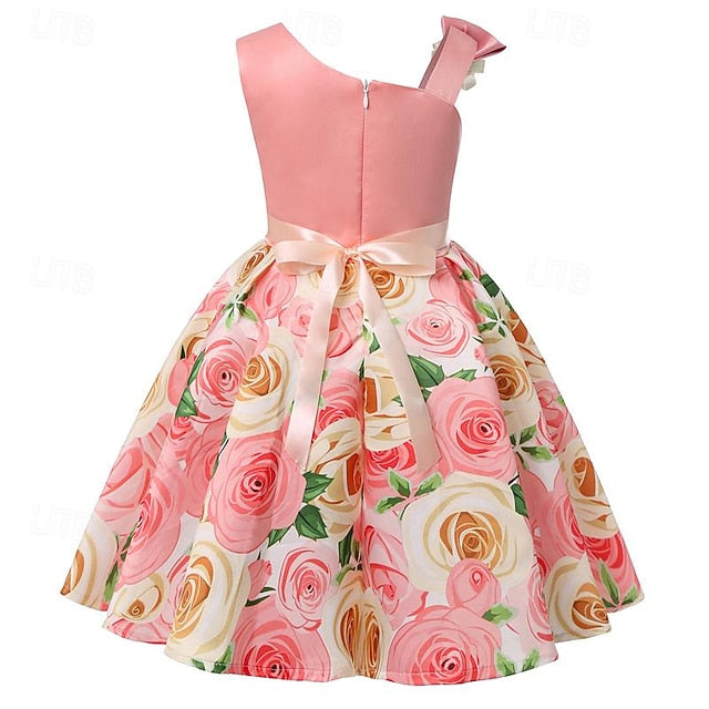 Flower Girls' Dress Party Easter Summer Sleeveless 3D