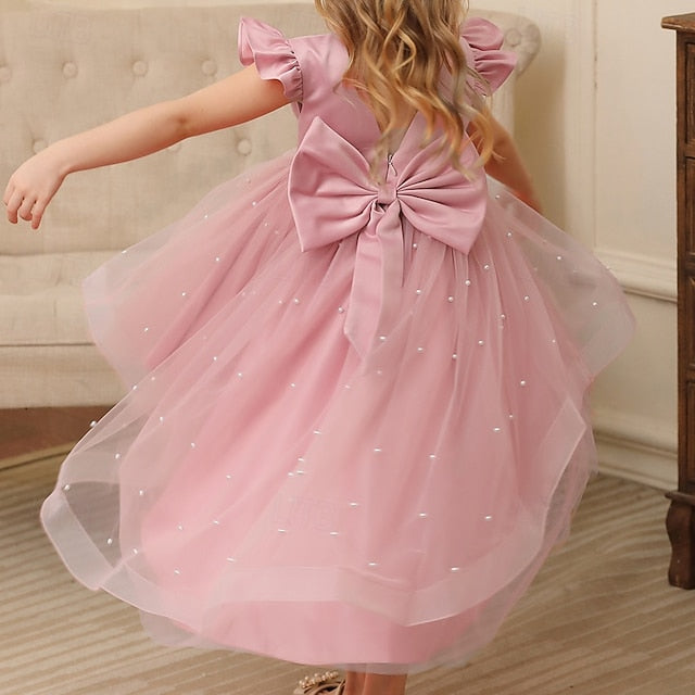 Girls' Kids Color Girl Flower Dress Party Solid