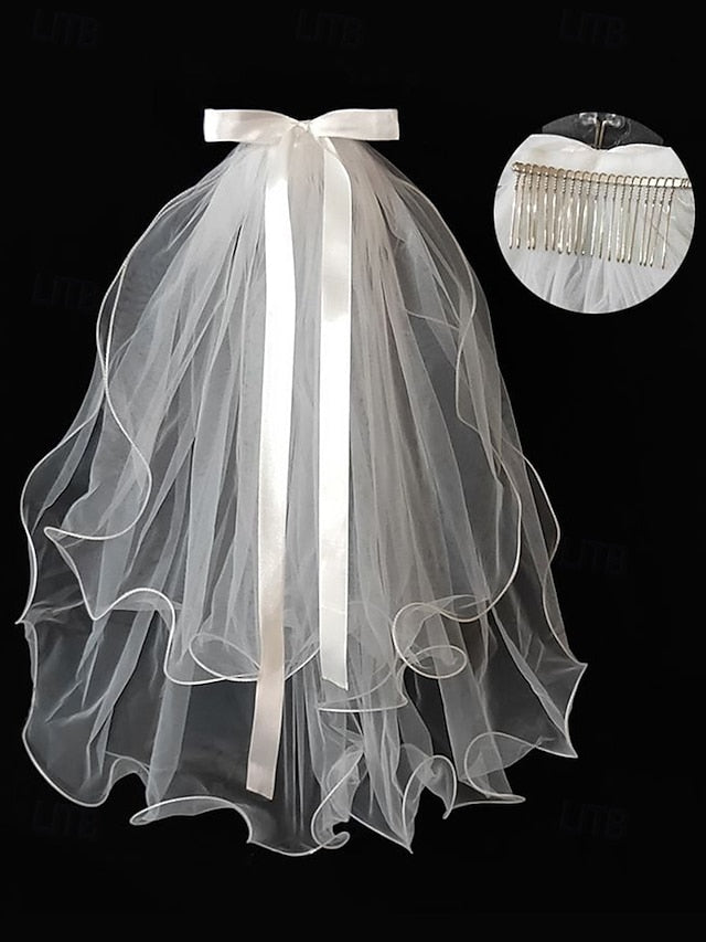 and Veil Satin Elegant Bridal Tulle Ivory Ribbon - Soft with