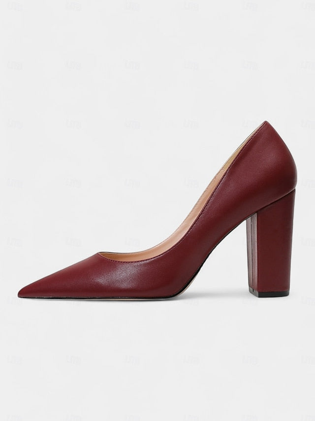 Heel Heels Block | High Pointed Suede Toe Classic Women's
