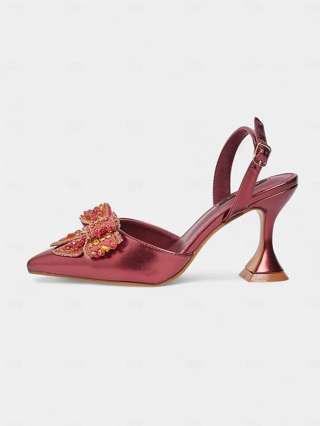 - Women's Metallic High Toe Pumps Gold Slingback Pointed