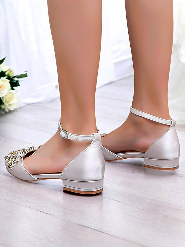 Style Gemstone Flats Vintage Embellished – Green Pointed-Toe