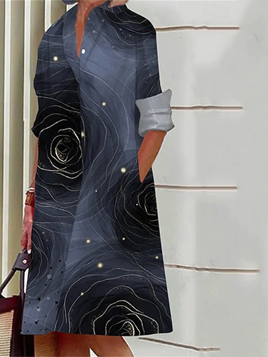 Women's Midi Dress Shirt Dress Casual Dress Fashion Modern