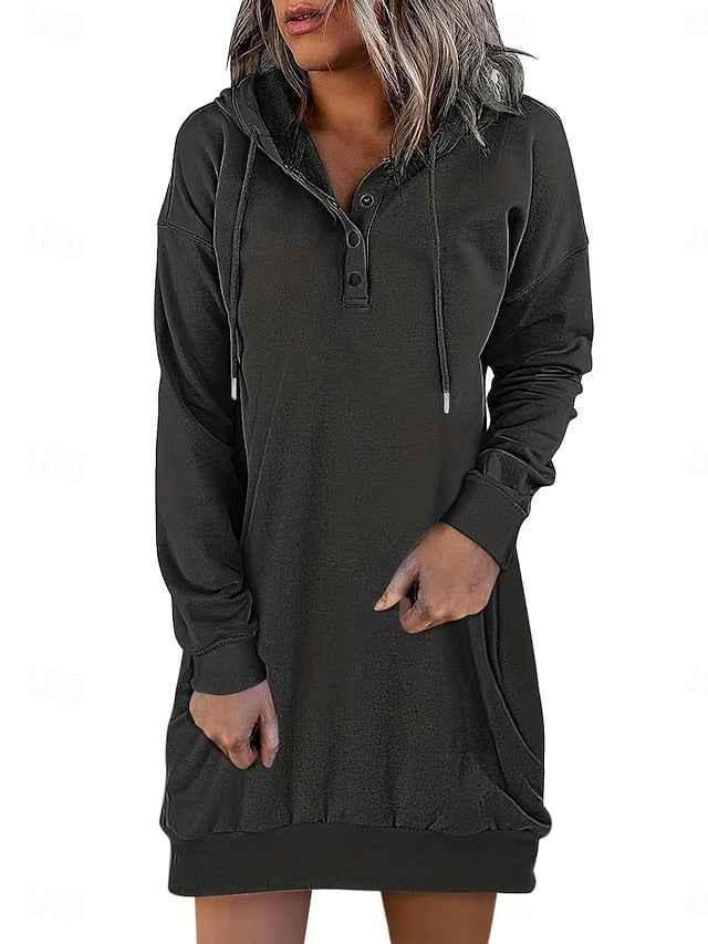 Women's Hoodie Dress Mini Dress Shift Dress Casual Daily