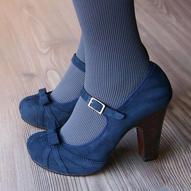 Black Bow Detail Women's with Heels Mary Red Suede and Jane